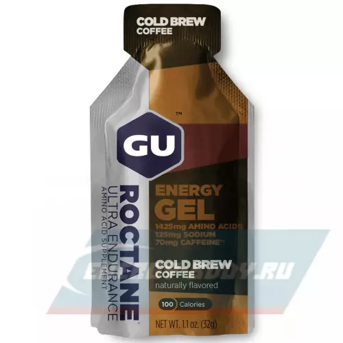 Энергетический гель GU ENERGY GU ROCTANE ENERGY GEL 70mg caffeine Холодный кофе, 1 стик x 32 г