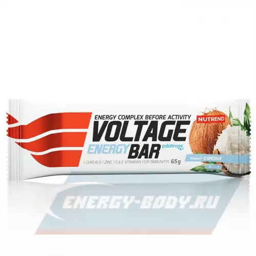 Батончик энергетический NUTREND Voltage Energy bar Кокос, 3 x 65 г