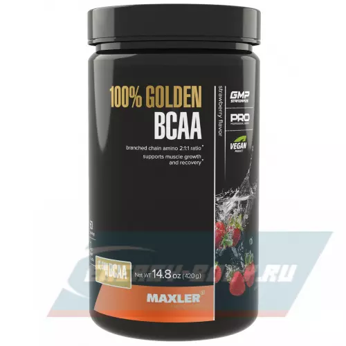 ВСАА MAXLER Незаменимые аминокислоты Golden BCAA Клубника, 420 г