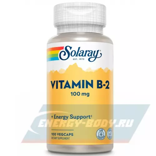  Solaray Vitamin B-2 (Riboflavin) 100 mg 100 веган капсул
