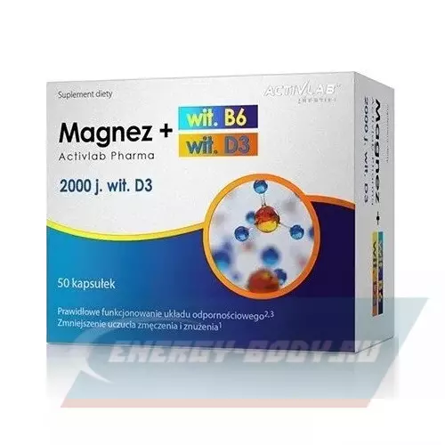  ActivLab Magnesium + Witamina B6 + Witamina D3 50 капсул