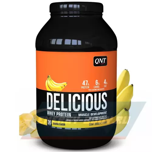  QNT DELICIOUS WHEY PROTEIN POWDER Банан, 908 г