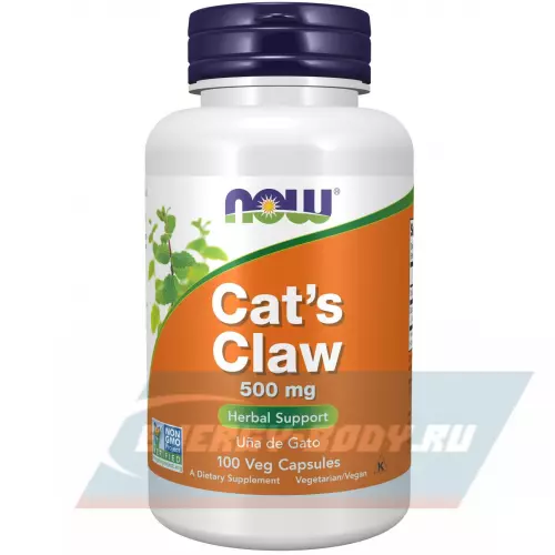  NOW FOODS Cat's Claw 500 mg - Кошачий Коготь Нейтральный, 100 веган капсул