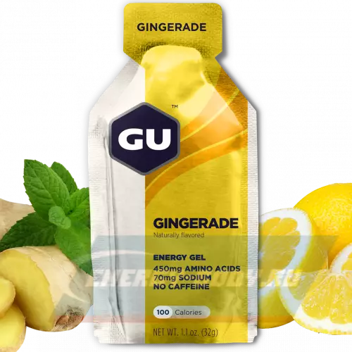 Энергетический гель GU ENERGY GU ORIGINAL ENERGY GEL no caffeine Имбирный лимонад, 1 стик x 32 г