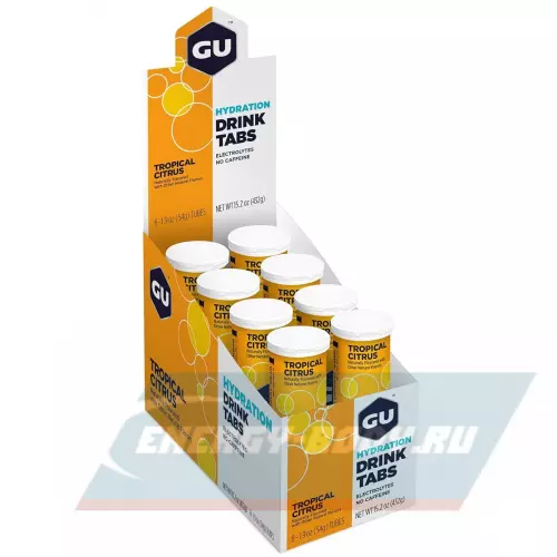  GU ENERGY GU HYDRATION DRINK TABS тропический цитрус, 8 туб