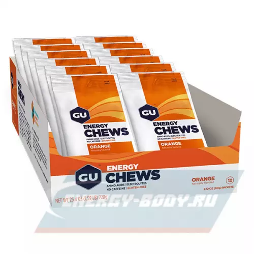 Энергетик GU ENERGY Мармеладки GU Energy Chews Апельсин, 12 x 8 конфет