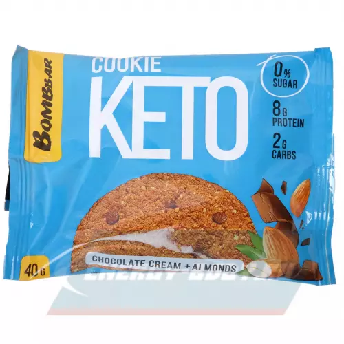Батончик протеиновый Bombbar Кето печенье COOKIE KETO Со вкусом шоколадного крема и миндаля, 40 г