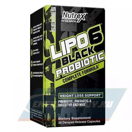  NUTREX Lipo-6 BLACK PROBIOTIC 30 капсул