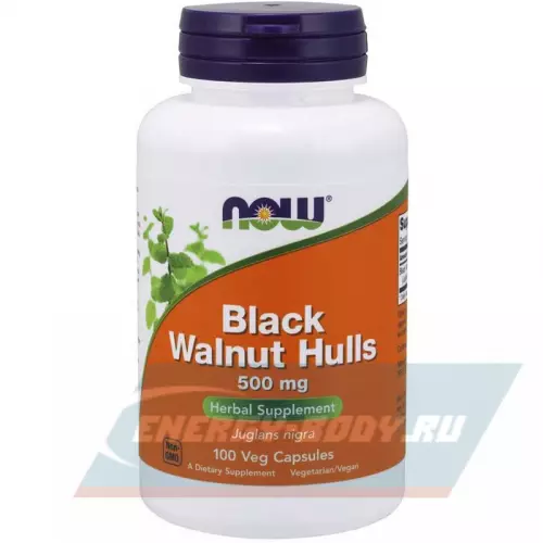  NOW FOODS Black Walnut Hulls - Экстракт черного ореха Нейтральный, 100 Вегетарианские капсулы