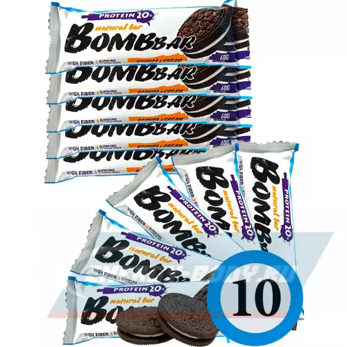 Батончик протеиновый Bombbar Protein Bar Печенье с кремом, 10 x 60 г