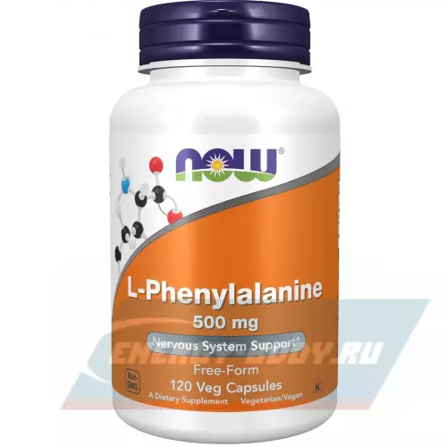 Аминокислотны NOW FOODS L-Phenylalanine 500 mg нейтральный, 120 веган капсул