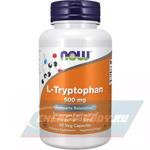 Аминокислотны NOW FOODS L-Tryptophan 500 mg 60 веган капсул