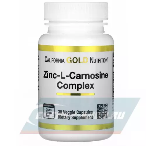  California Gold Nutrition Zinc-L-Carnosine Complex 30 веган капсул