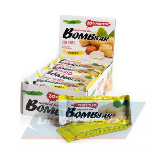 Батончик протеиновый Bombbar Protein Bar Арахис, 20 x 60 г