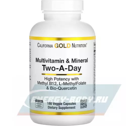  California Gold Nutrition Daily Two-Per-Day Multivitamins 180 веган капсул