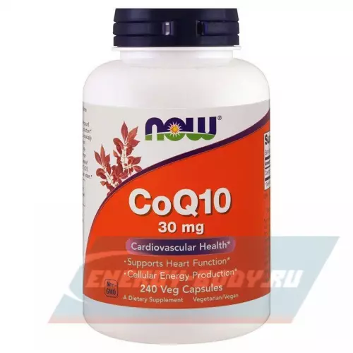  NOW FOODS CoQ10 – Кофермент Q10 30 мг 240 веган капсул