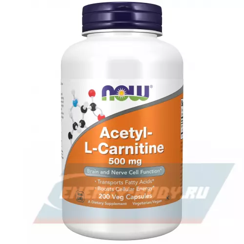 L-Карнитин NOW FOODS Acetyl L-Carnitine 500 mg (Ацетил-L-Карнитин) 200 веган капсул