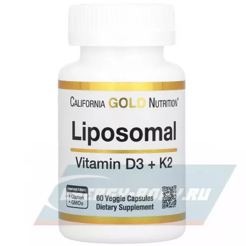  California Gold Nutrition Liposomal Vitamin K2+ D3 60 вегетарианские капсулы