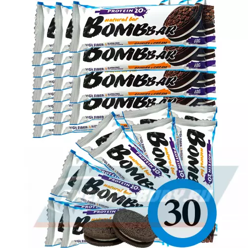 Батончик протеиновый Bombbar Protein Bar Печенье с кремом, 30 x 60 г