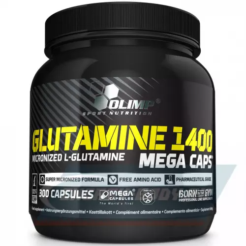 Глютамин OLIMP GLUTAMINE 1400 MEGA CAPS Нейтральный, 300 капсул