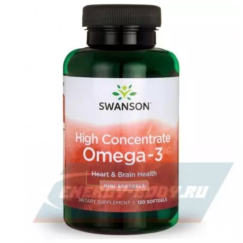 Omega 3 Swanson High Concentrate Omega 3 Нейтральный, 120 гелевых капсул