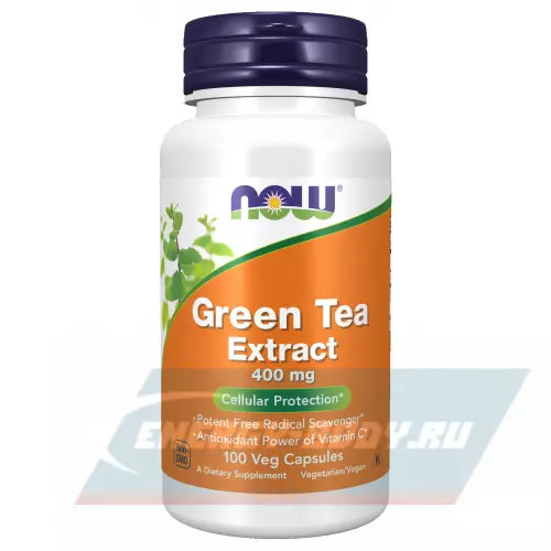  NOW FOODS Green Tea Extract 400 mg 100 веган капсул