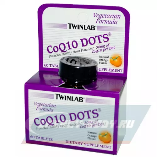  Twinlab CoQ10 Dots Апельсин, 60 таблеток