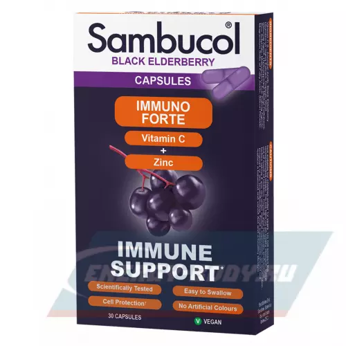  Sambucol CAPSULES Immuno Forte Vitamin C+Zinc 30 капсул