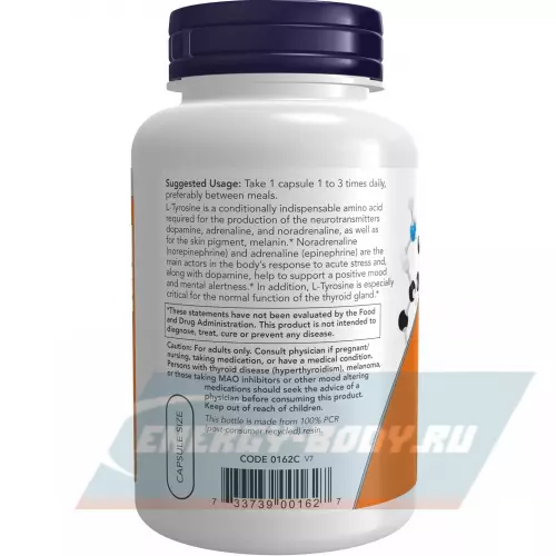 Аминокислотны NOW FOODS L-Tyrosine 500 mg 120 капсул