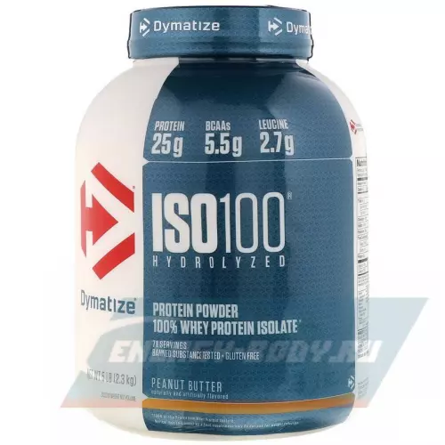  DYMATIZE Dymatize ISO100 Hydrolyzed Арахисовое масло, 2300 г