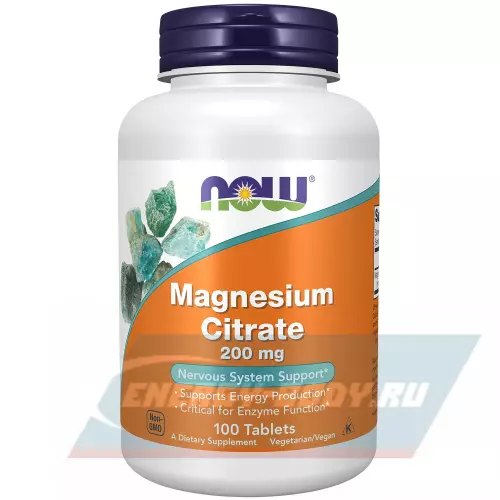  NOW FOODS Magnesium Citrate 200 mg Нейтральный, 100 таблеток