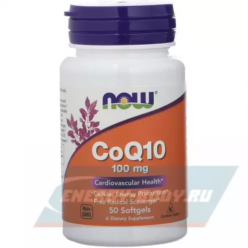  NOW FOODS CoQ10 – Кофермент Q10 100 мг Нейтральный, 50 гелевых капсул