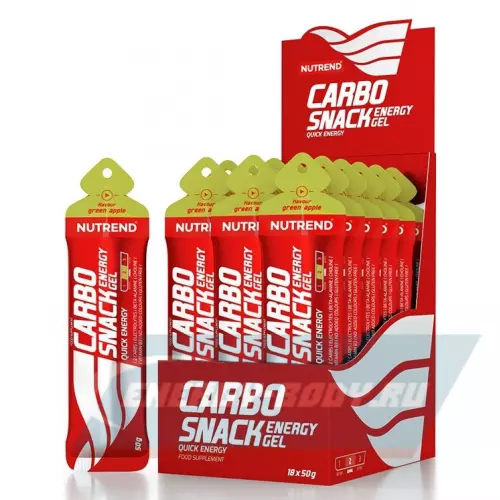 Энергетический гель NUTREND 18x50 Carbosnack Свежее яблоко, саше 18 шт x 50 г