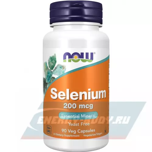 Минералы NOW FOODS Selenium 200 mcg Yeast Free - Селен Нейтральный, 90 веган капсул