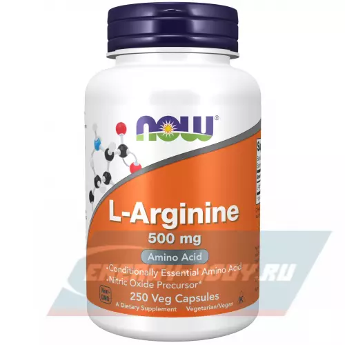 Аминокислотны NOW FOODS L-Arginine 500 mg 250 веган капсул