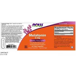 NOW FOODS Melatonin 3 mg Для сна & Melatonin