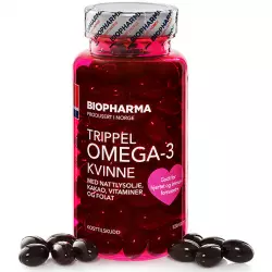 BIOPHARMA Trippel Omega-3 Kvinne Omega 3, Жирные кислоты