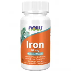 NOW FOODS Iron 18 mg Ferrochel Bisglycinate Минералы раздельные