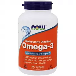 NOW Omega-3 - Омега 3 1000 мг Omega 3, Жирные кислоты