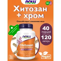NOW FOODS Chitosan Plus Chromium 500 мг Минералы раздельные