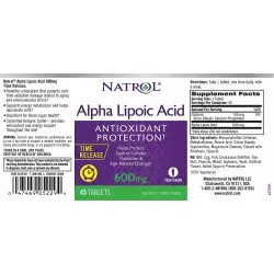 Natrol Alpha Lipoic Acid 600mg Антиоксиданты, Q10