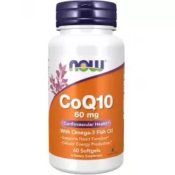 NOW FOODS CoQ10 60 mg + Omega-3 Антиоксиданты, Q10