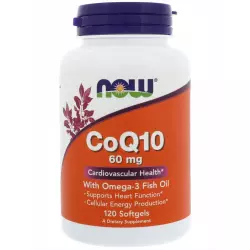 NOW FOODS CoQ10 60 mg + Omega-3 Антиоксиданты, Q10