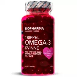 BIOPHARMA Trippel Omega-3 Kvinne Omega 3, Жирные кислоты