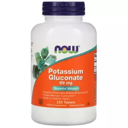 NOW Potassium Gluconate 99 мг Минералы раздельные