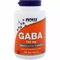 NOW GABA - ГАБА Гамма-Аминомасляная Кислота (ГАМК) 750 мг Адаптогены