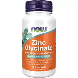 NOW Zinc Glycinate 30 mg 120 Softgels Цинк