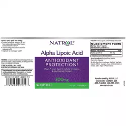 Natrol Alpha-Lipoic Acid 300mg Антиоксиданты, Q10