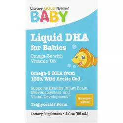 California Gold Nutrition Baby's DHA Omega-3 with Vitamin D3 Omega 3, Жирные кислоты