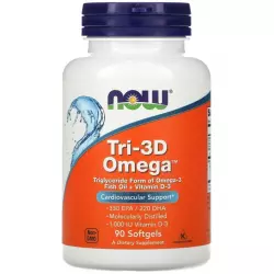 NOW FOODS Tri-3D Omega Fish Oil Omega 3, Жирные кислоты